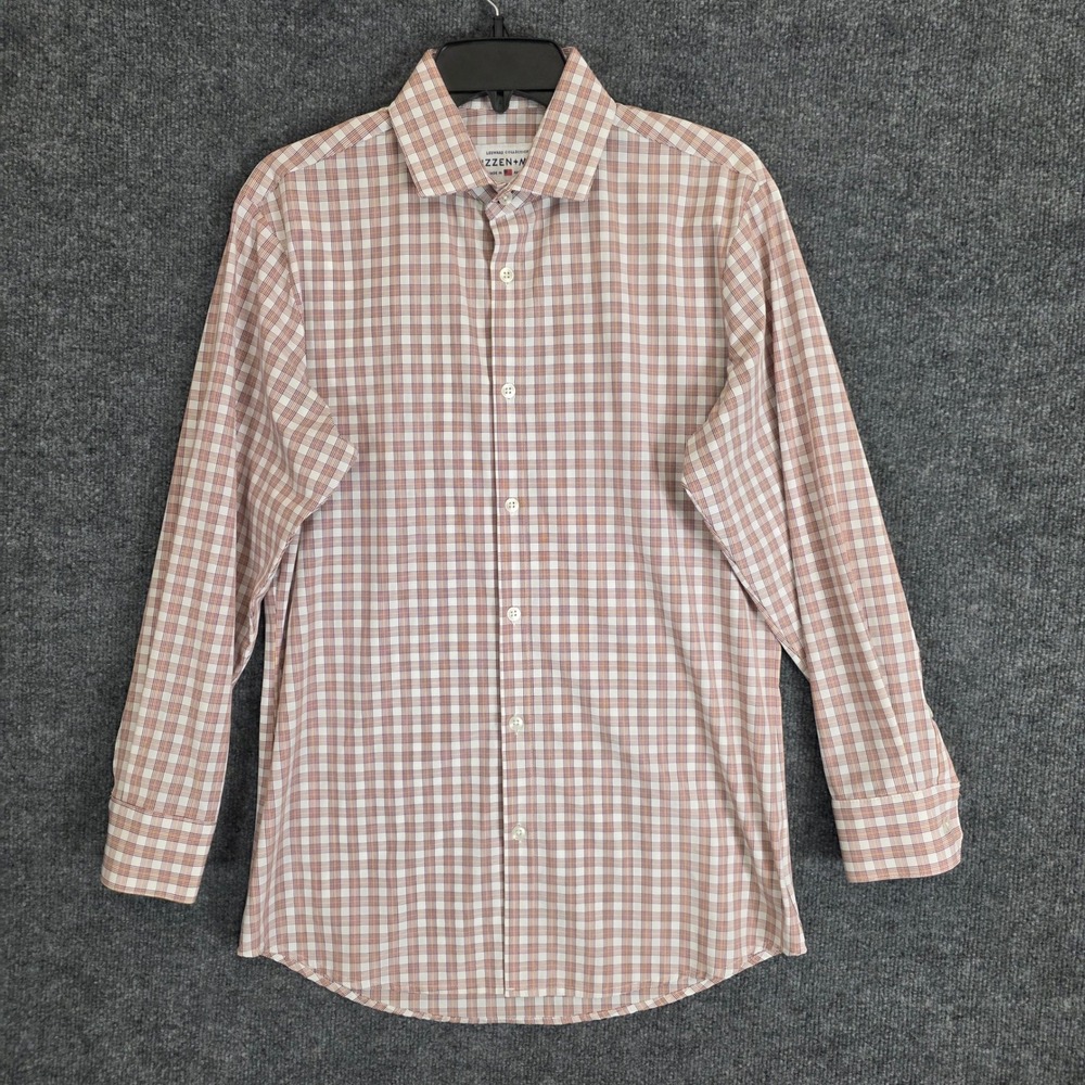 Mizzen+Main Shirt Men Small Trim Fit Multicolor Plaid Leeward Performance Casual